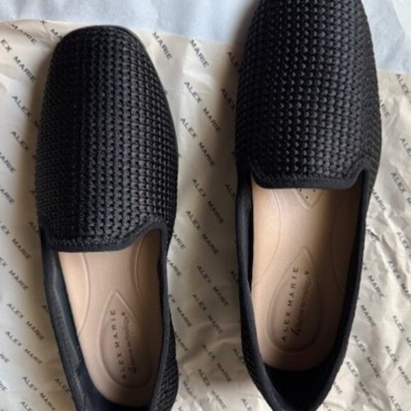 WOMEN’S SHOES, BLACK WOVEN LOAFERS, ALEX MARIE, BECKETT , SIZE 8.5 M, NEW - Picture 3 of 10